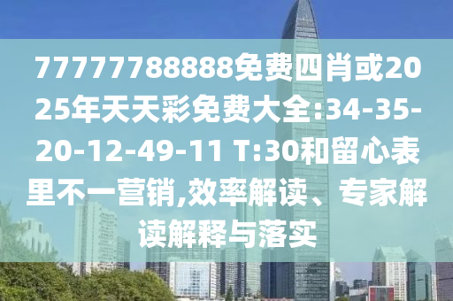 77777788888免費(fèi)四肖或2025年天天彩免費(fèi)大全:34-35-20-12-49-11 T:30和留心表里不一營銷,效率解讀、專家解讀解釋與落實(shí)